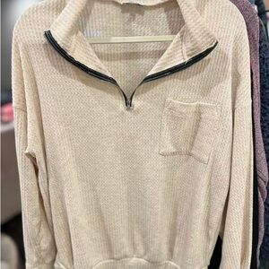 White Birch Cream Quarter-Zip Pullover